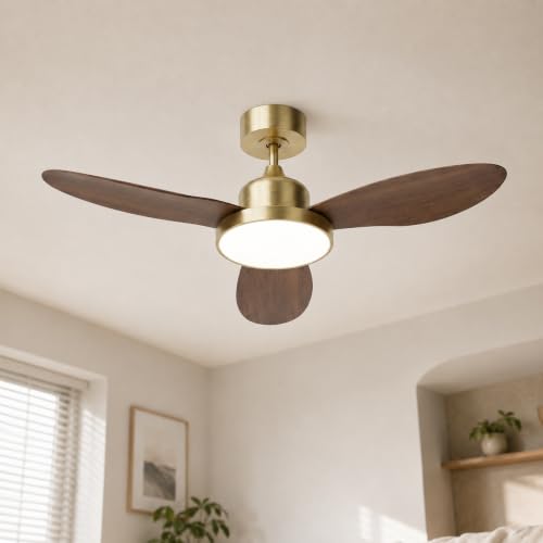 42" Ceiling Fan with Lights (Gold & Walnut / 42 Inch)