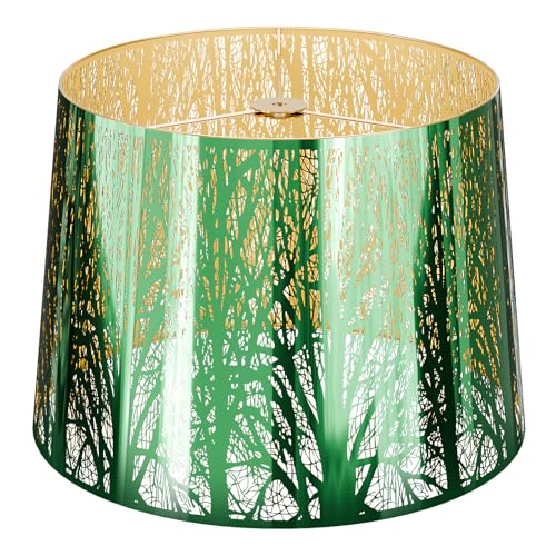 Stainless Steel Large Drum Lampshade (Green/Gold)