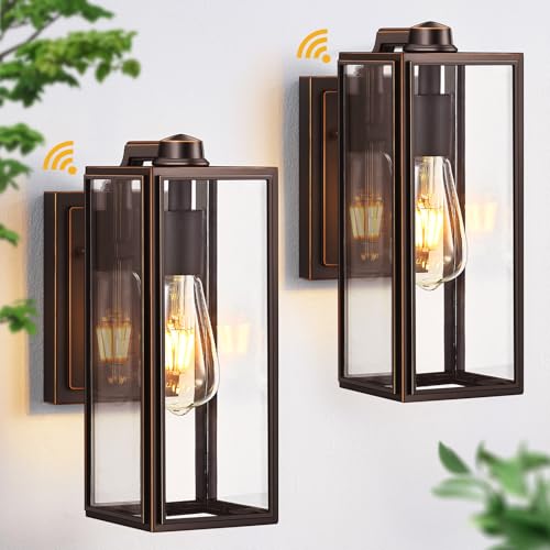 Dusk to Dawn Outdoor Lighting (Oil Rubbed Bronze Gold / D2D Square 2-Pack)