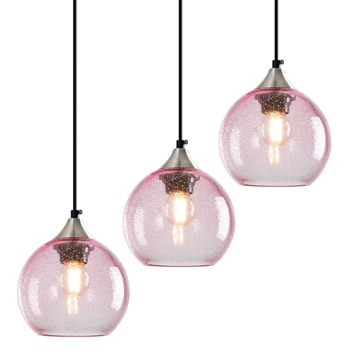 Pink Pendant Lights Kitchen Island 3 Pack (Pink / S - 5.9 in)