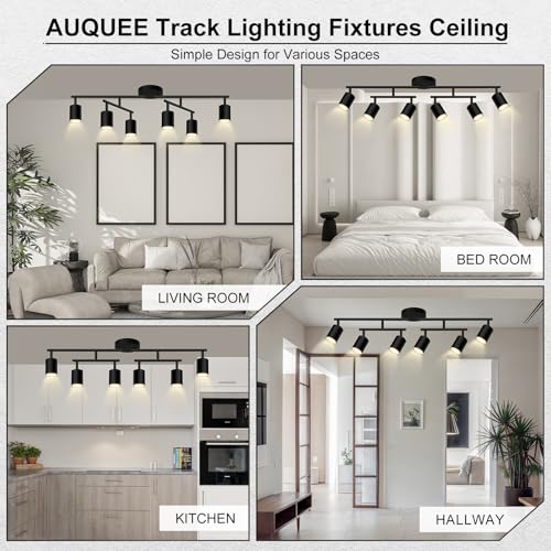 6 Light Track Lighting Fixtures Ceiling (6 light-black)