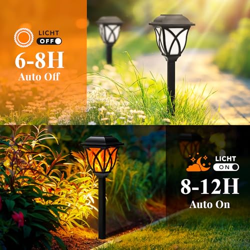 Solar Lights Outdoor Waterproof (8 Pack / Flame)