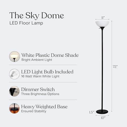 Sky Dome Dimmable LED Floor Lamp (Jet Black)