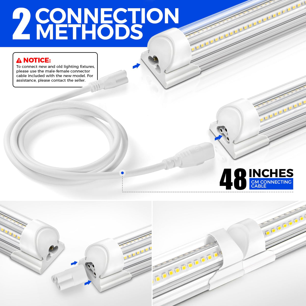 T8 LED Shop Lights 8FT (5000K / 8ft-4 Packs-100w)