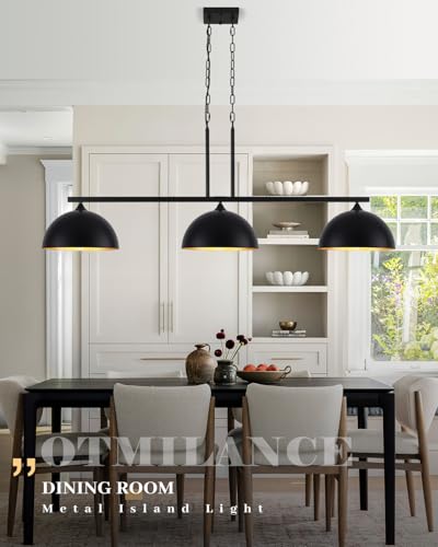 3 Light Island Light for Kitchen (3 Light / Black)
