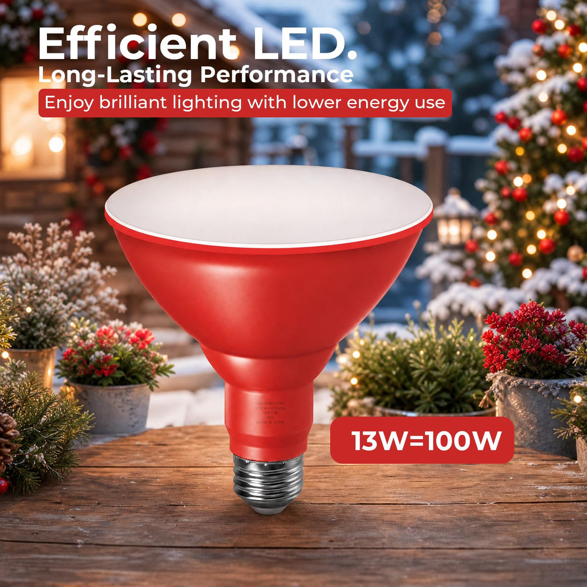 PAR38 Dimmable Red Light Bulb (Red / 2 Pack)