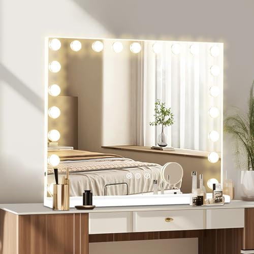 Vanity Mirror with Lights (White / 40"L x 30"W)