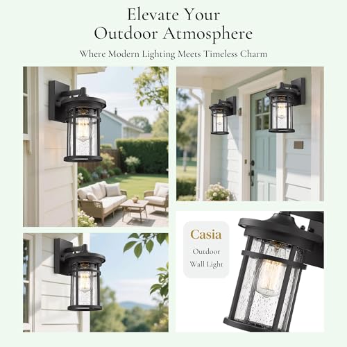 Outdoor Wall Light Fixture (Black / 12"H)
