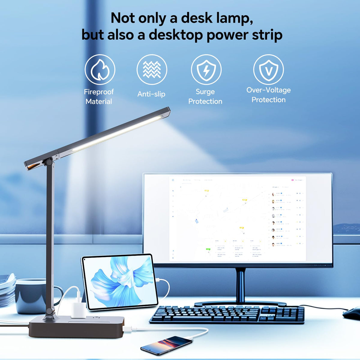 Desk Lamp with USB Charging Port (Black3)
