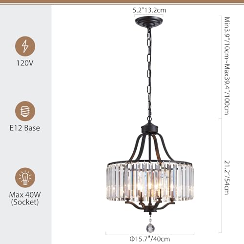 Black Crystal Chandeliers for Dining Room (169-Black)