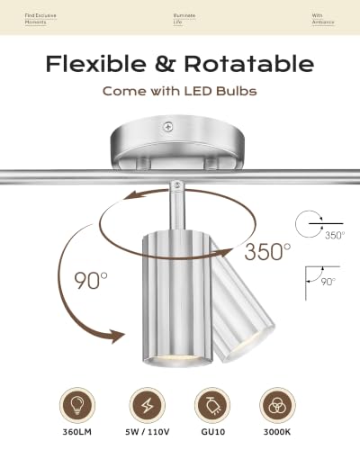 61.4" LED Track Lights Bulbs Included (Sunflower, Brushed Nickel / 61.4", 8-light)