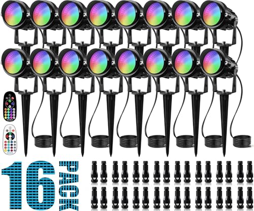 RGBW Halloween Low Voltage Landscape Lights 16 Pack with Connectors (16 Pack)