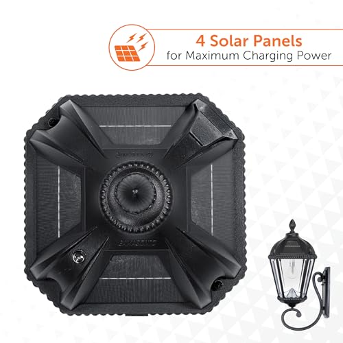 Solar Outdoor Wall Light (Single Lamp Only - Wall Sconce / Black)