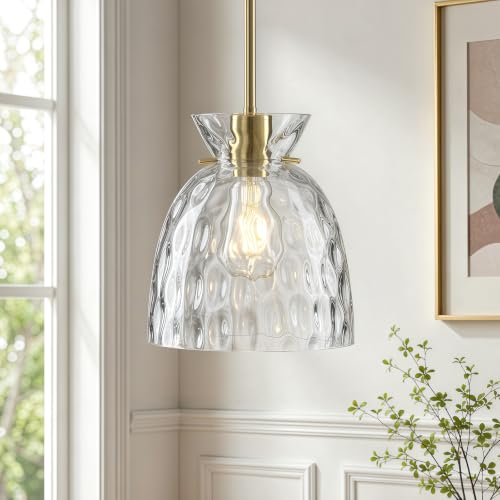 Upgrade 7.5" Brushed Gold Pendant Lights Kitchen Island Lighting 2 Pack (2-Pk Brushed Gold / D7.5" / Upgrade Rods)