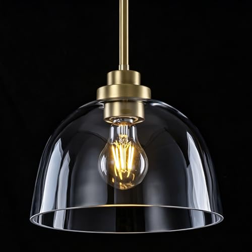 9.06" W Clear Rounded Glass Shade for Pendant Light (Clear / 9 in)