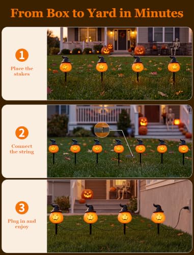 4PCS Pumpkin Pathway Marker Lights (New Pumpkin Pole)