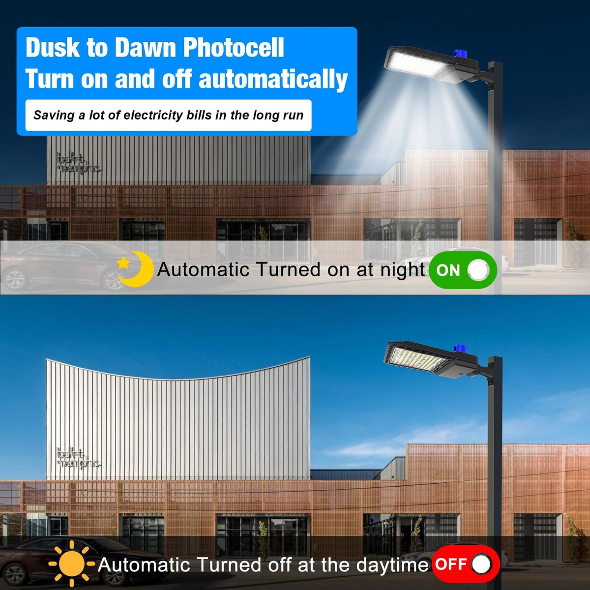 400W LED Parking Lot Lights Adjustable Arm Mount with Photocell 120 (400-B-1PACK)