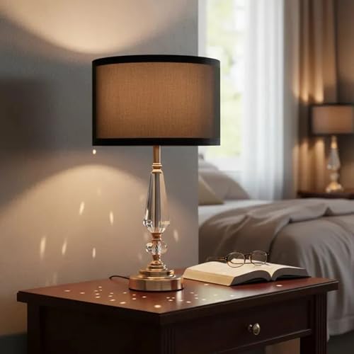 Crystal Table Lamp (Crystal pillar+Black)