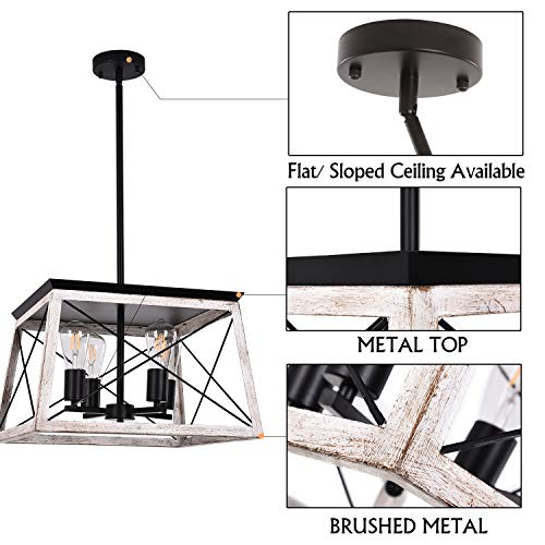 17.72Inches Farmhouse Pendant Light (17.73InchesWhite)