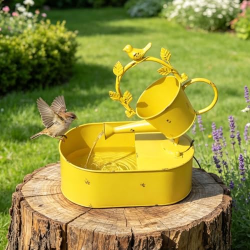 Metal Solar Water Fountain with Backup Battery