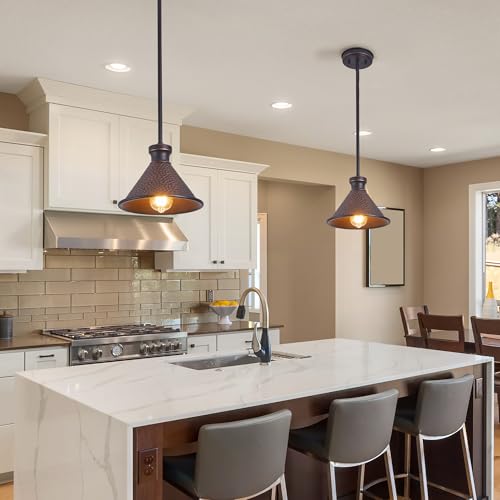 Industrial Pendant Light 2 Pack (2 Pack Oil-Rubbed Bronze (Max 58Inch H))