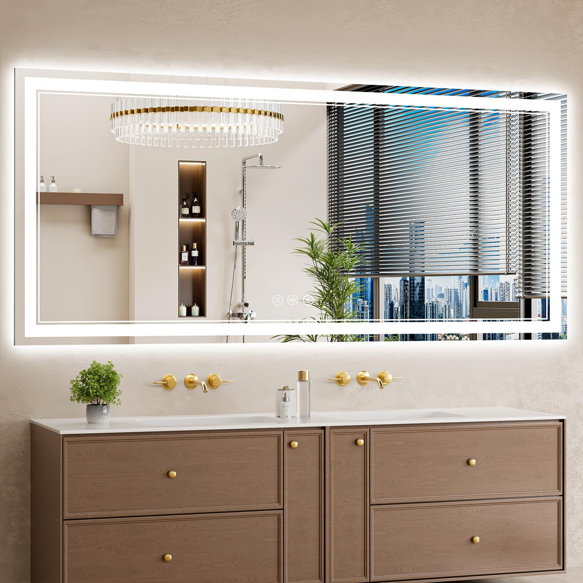 32"x72" LED Bathroom Mirror with Lights (32"L x 72"W)