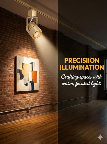 10W Dimmable Gold Track Lighting Heads H Type LED Track Light Replacement Fixtures Bright 4000K Cool White Ceiling Spotlight for Accent Task Art