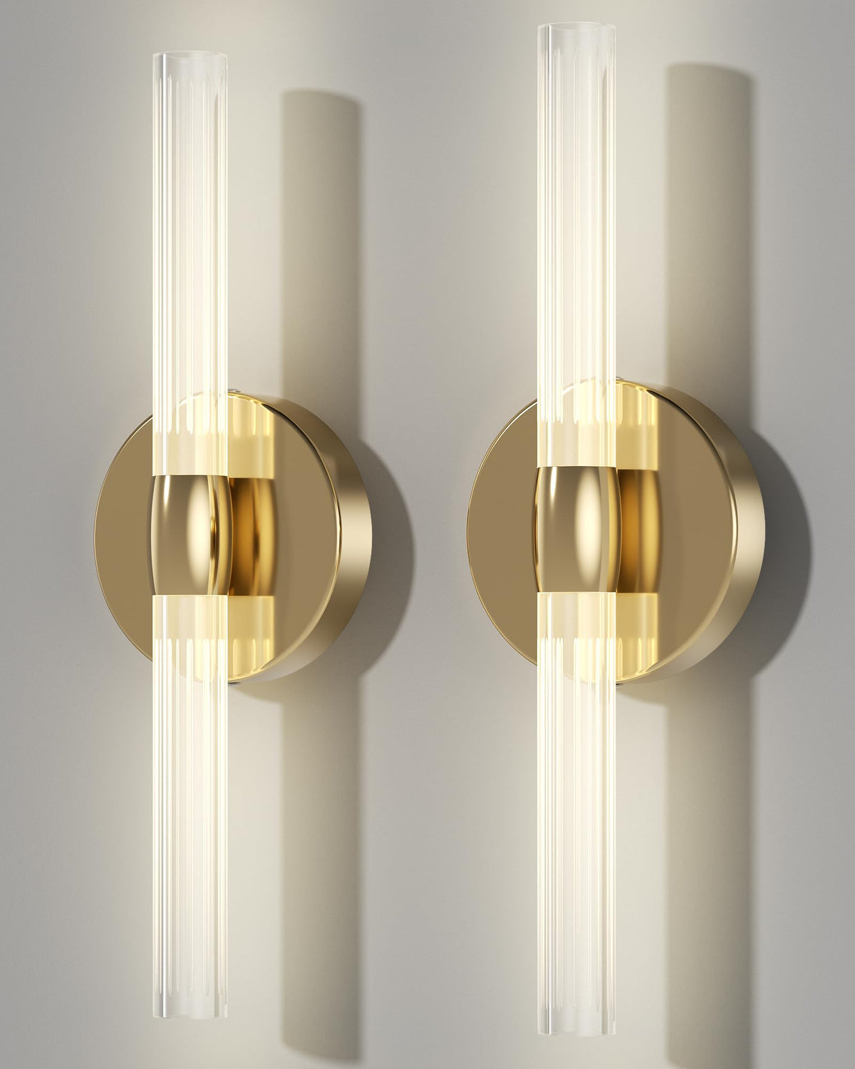 Hardwired Wall Sconces Set of 2 (Gold)