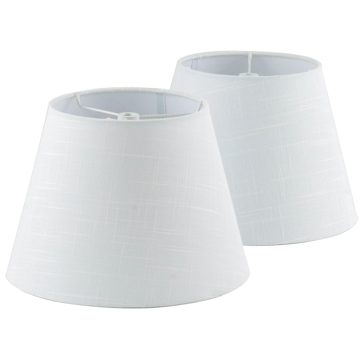 Set of 2 Pre assembled Small White Spider Fitter Lamp Shades for tablelamp (White)