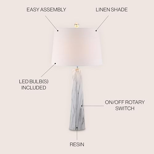 Bradley Table Lamp 29" Faux Marble Resin Modern