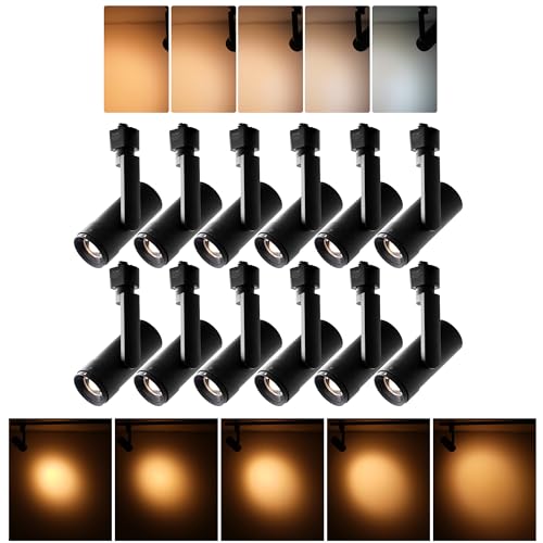 5 Color Zoomable LED Track Lighting Heads (Black)