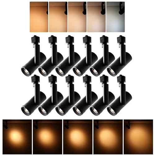 5 Color Zoomable LED Track Lighting Heads (Black)