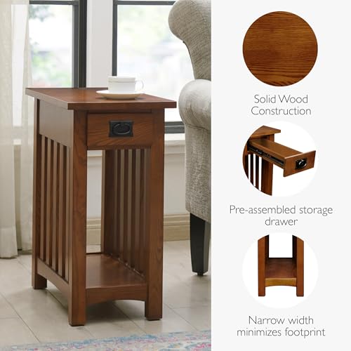 Mission End Table (Medium Oak / Blackened)
