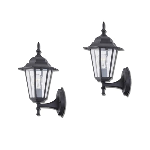 2 Pack Outdoor Wall Light (2 Pack / Black)