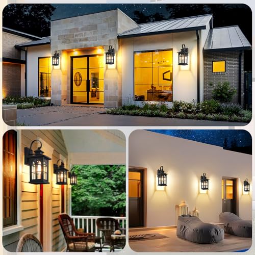2 Pack Dusk to Dawn Outdoor Wall Light Fixtures (13.6" (2-Pack）)