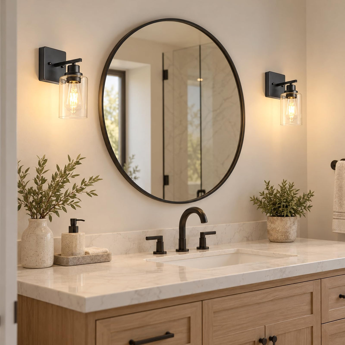 Wall Sconces Set of Two (Black 2ps / 1 Light)