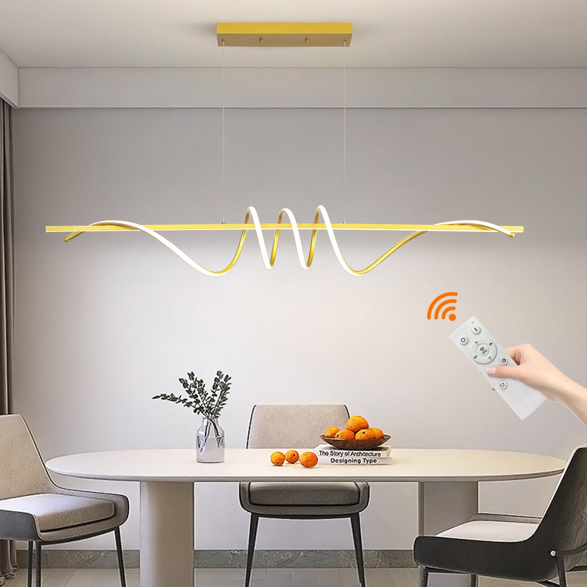 Modern Design Dimmable Desk Linear Pendant Light (B / 57IN)