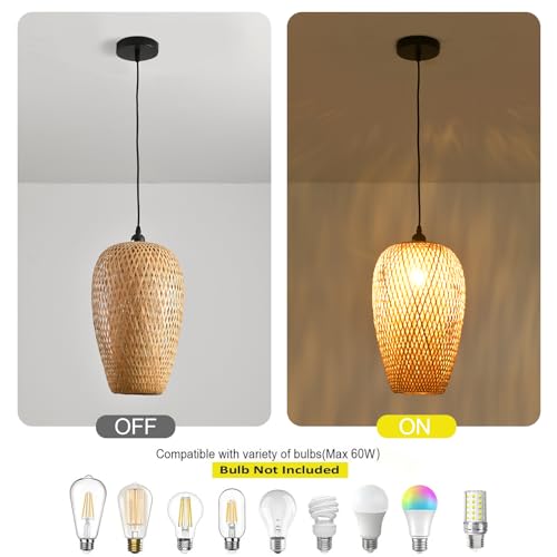 2 Pack Bamboo Lamp Shade (Bamboo 9.05 in 2-Pack)