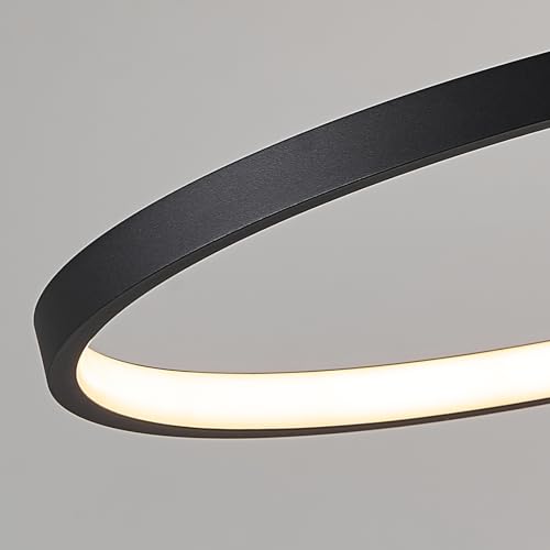 Modern LED Ring Chandeliers Remote Control Linear Chandelier