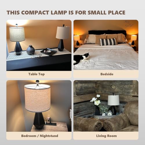 20.25'' Table Lamps Set of 2 (Small - Black with Gold)