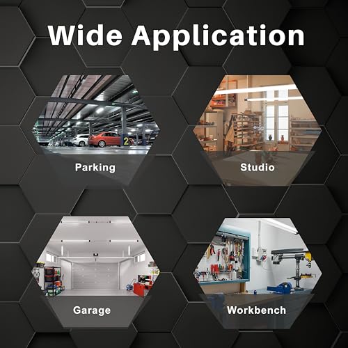 4FT 40W LED Shop Light with Inline Switch Dual Tube Lightweight Daylight White 5000K Surface or Suspension Mount for Garage Workshop Basement