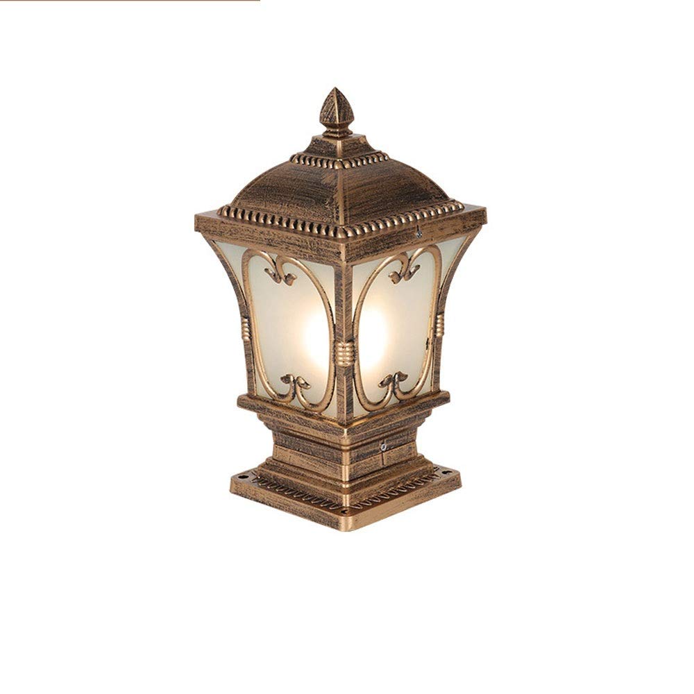 Outdoor Pillar Lamp for Lawn Fence Gate Wall (Bronze_medium)