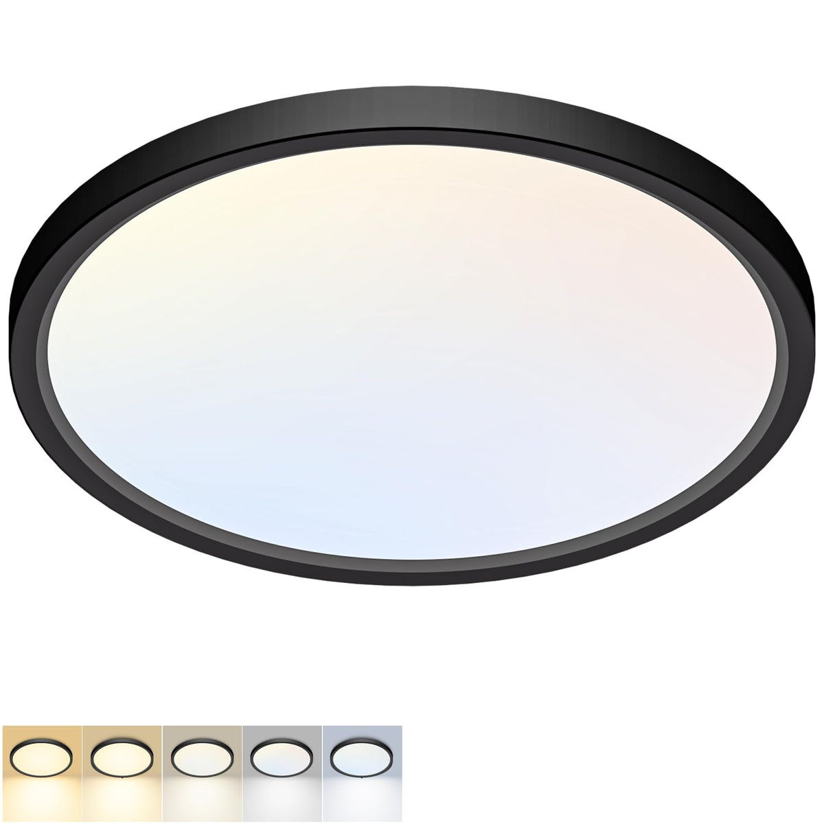 LED Flush Mount Ceiling Light (Black / 15 Inch-1pack)