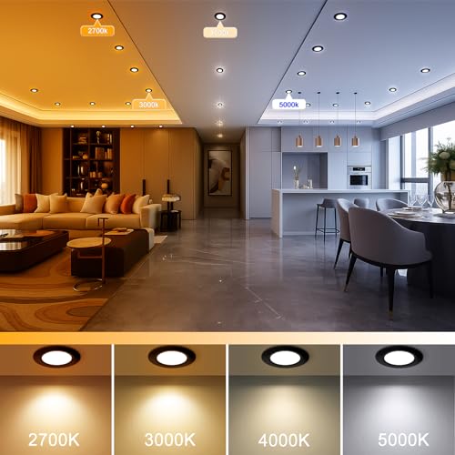 2 Inch LED Recessed Lighting (3000k (Warm White) / 16 Pack (Black))
