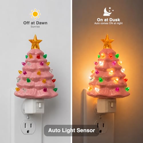 Christmas Tree Night Light (green & pink / 2 Pack)