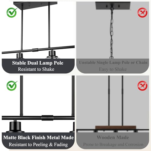 32inch 4 Light Black Simplicity Bar Island Lights Hanging for Kitchen (Black / 4-Light)