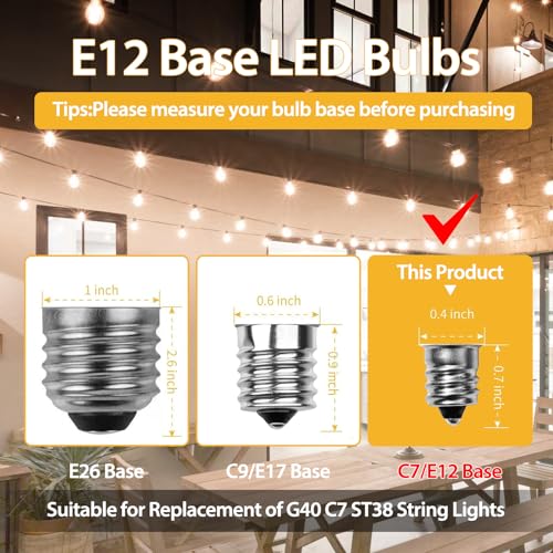 50 Packs ST38 LED Edison Bulbs (50PC)
