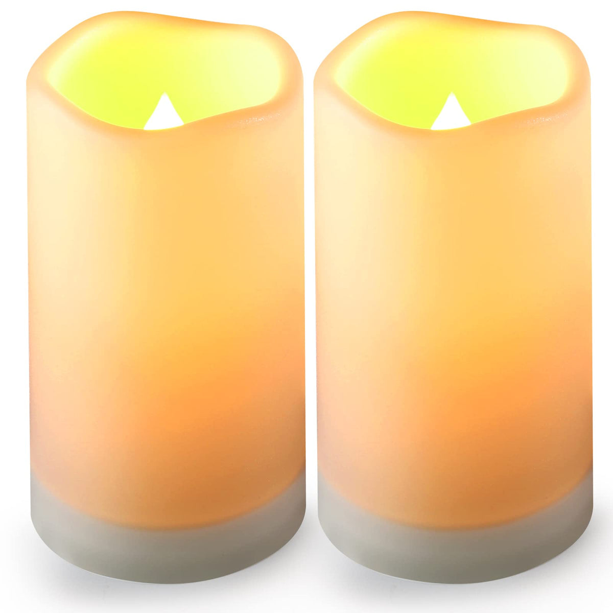 Solar flameless Candles Outdoor Waterproof (2 Pack White)