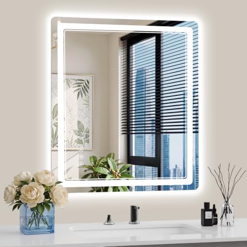 28"x32" LED Bathroom Mirror with Lights (32"L x 28"W)