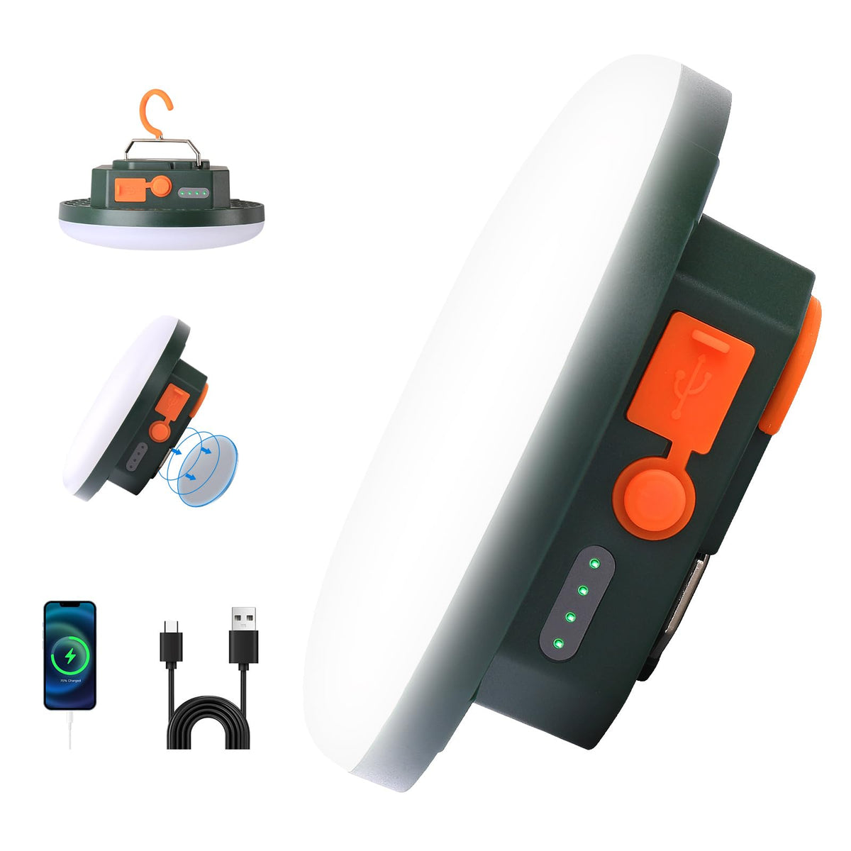 Rechargeable Camping Hanging Tent Light (30W(GE))